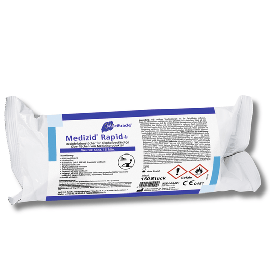 » Medizid Rapid+ « Alkoholhaltige Desinfektionstücher (Nachfüllpack, 150 Tücher)