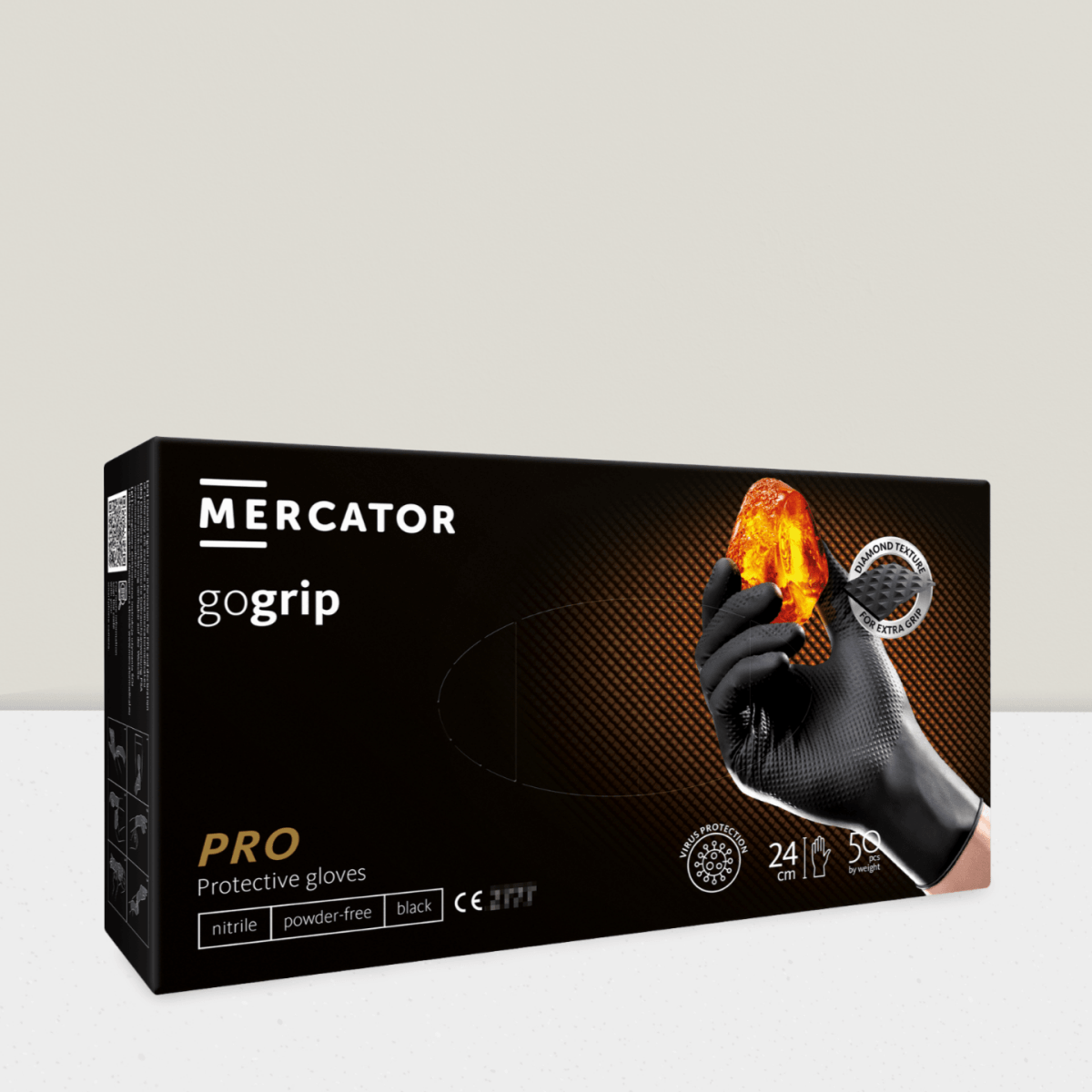 Nitril Handschuhe schwarz Mercator gogrip pro