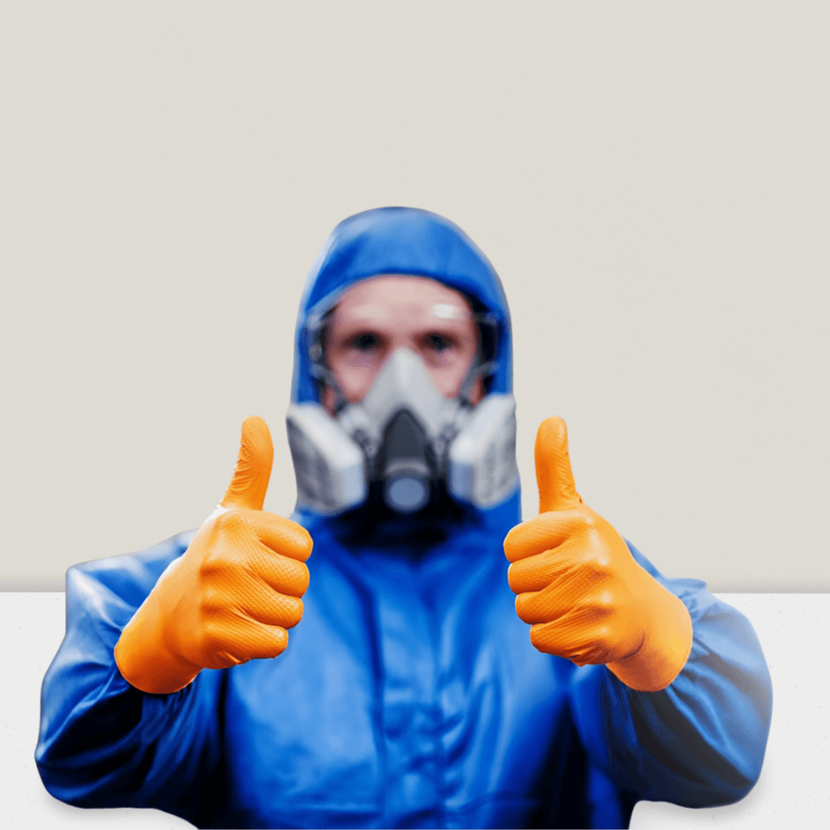 Orange Nitrilhandschuhe für Arbeiten mit chemischen Substanzen wie Ölen oder Fetten