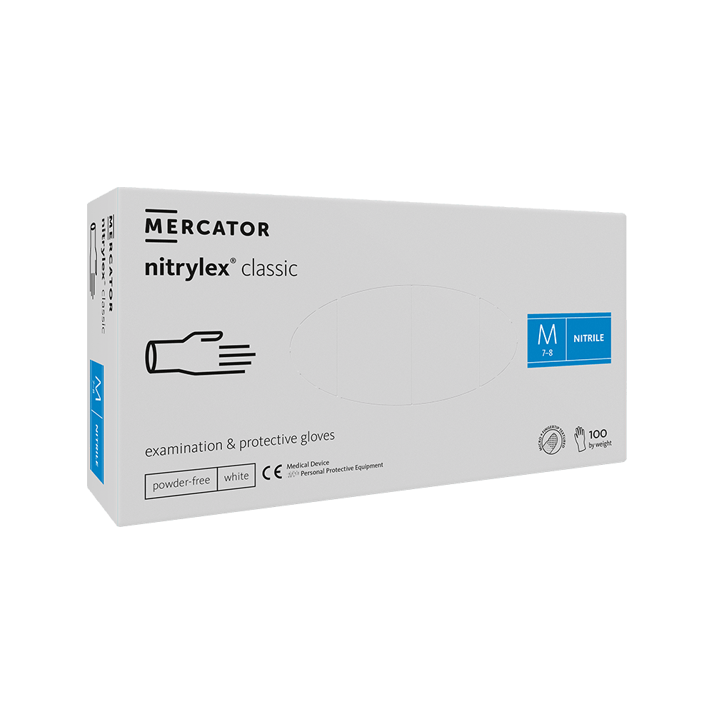 MERCATOR nitrylex classic Nitrilhandschuhe weiß - AL-MED Medical GmbH