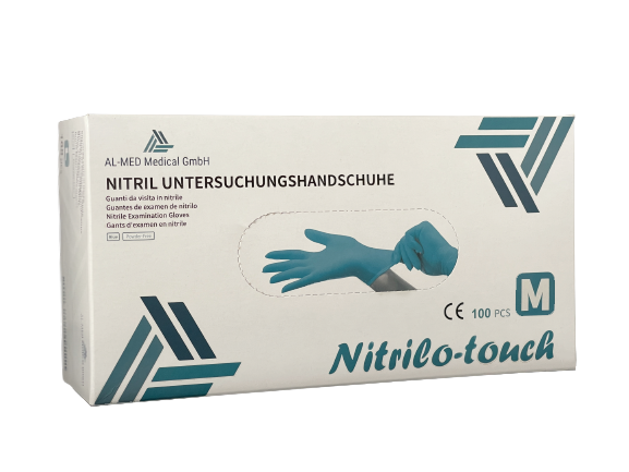 Einweghandschuhe 100 Stück - AL-MED Nitrilo-touch Nitrilhandschuhe blau