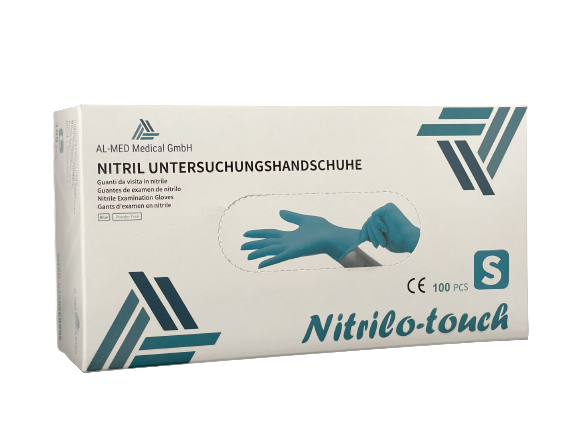 Einweghandschuhe 100 Stück - AL-MED Nitrilo-touch Nitrilhandschuhe blau