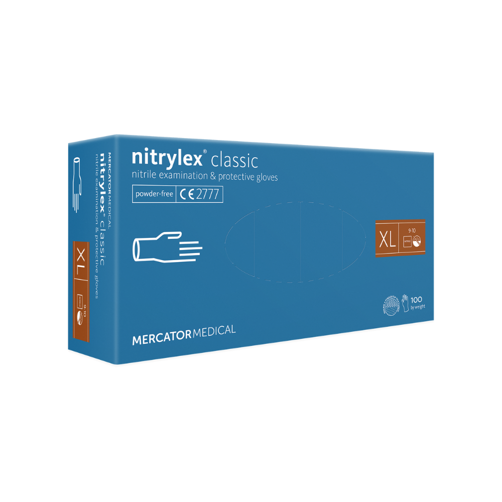 Mercator nitrylex classic Nitrilhandschuhe blau (VE: 100 Einweghandschuhe)
