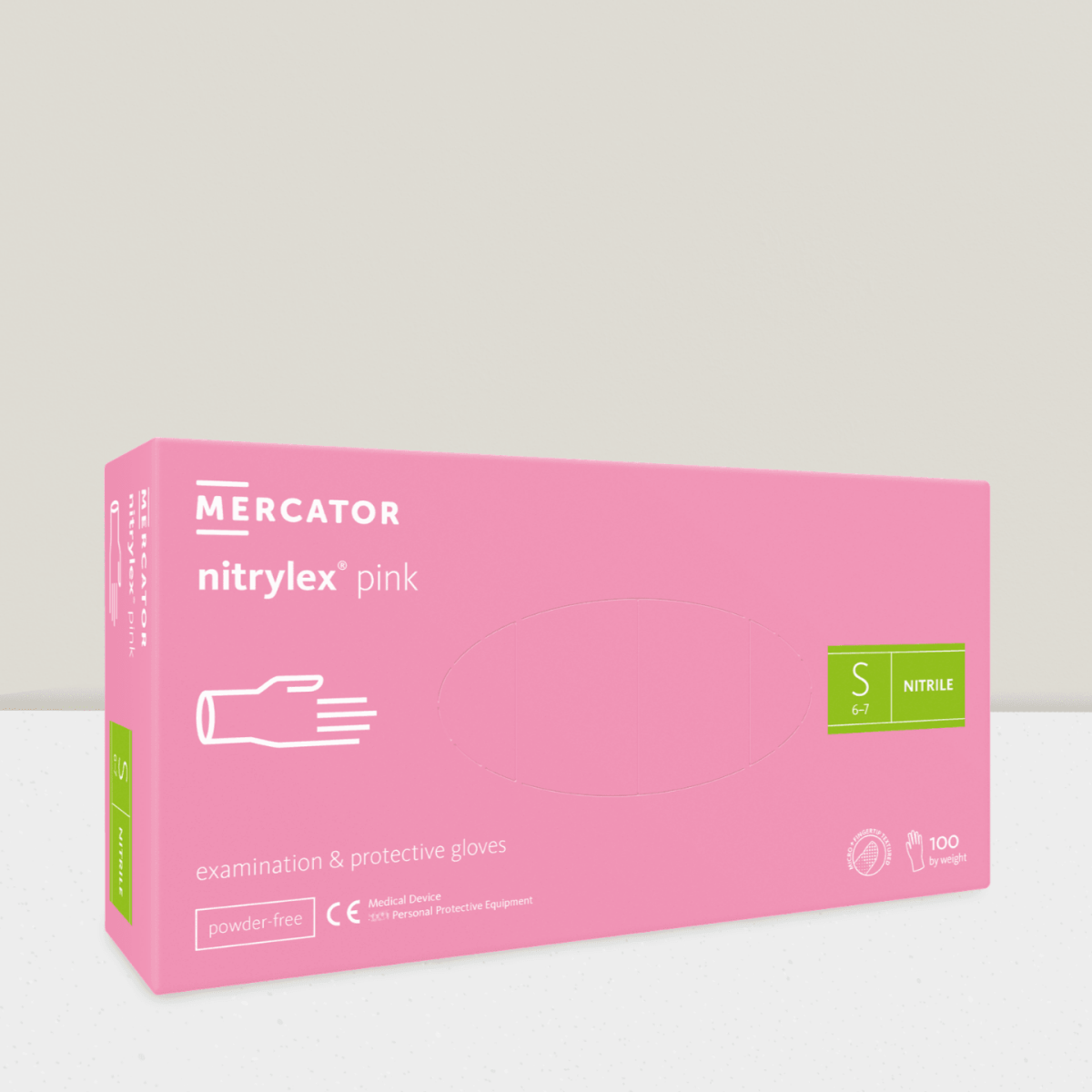 Einmalhandschuhe rosa: MERCATOR nitrylex Nitrilhandschuhe pink
