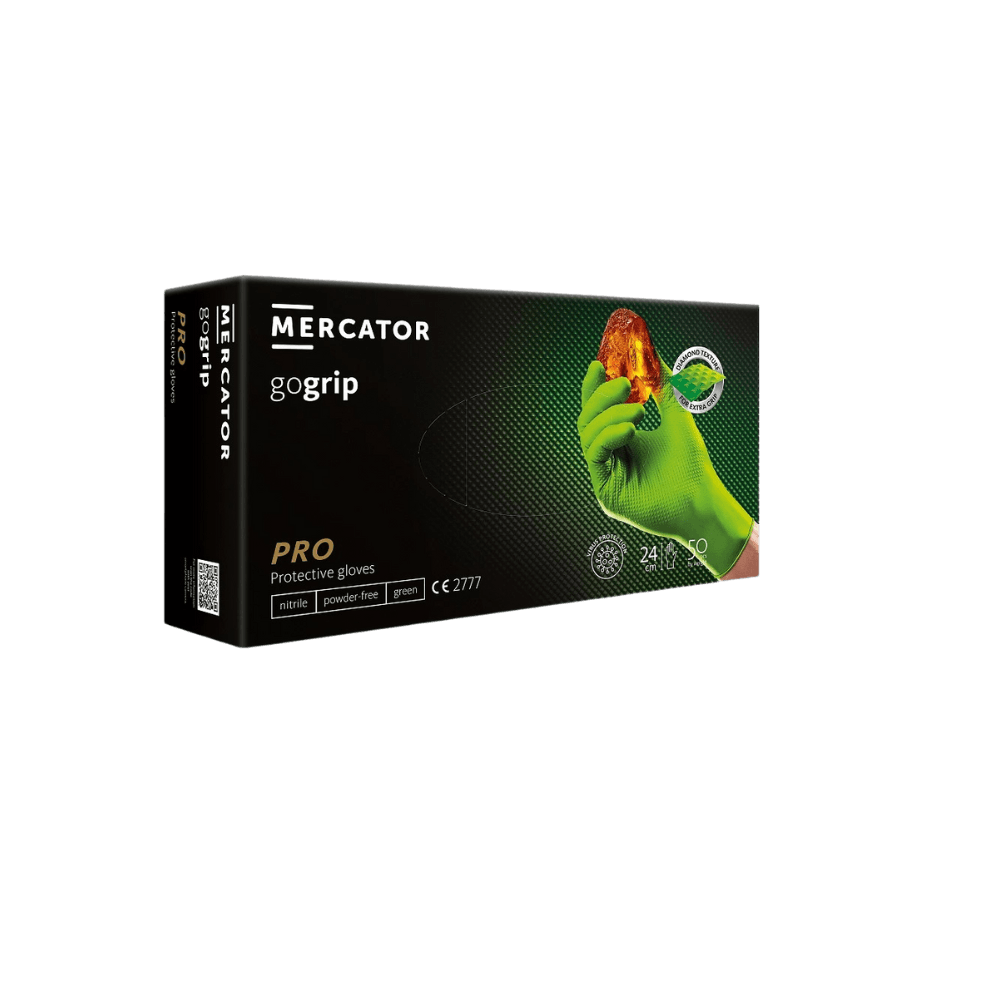 nitril handschuhe 50 stück MERCATOR gogrip green« Grüne Premium-Nitrilhandschuhe 50 Stück
