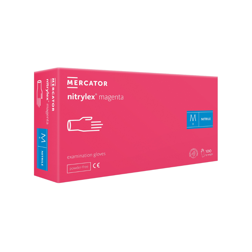 Mercator nitrylex Nitrilhandschuhe magenta (VE: 100 Einweghandschuhe)