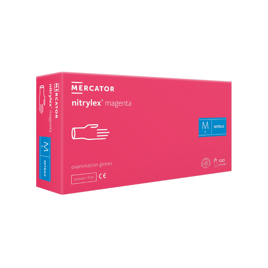 Mercator nitrylex Nitrilhandschuhe magenta (VE: 100 Einweghandschuhe)